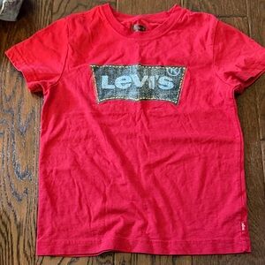 Levi's Vibrant Red Kids Tee with Logo